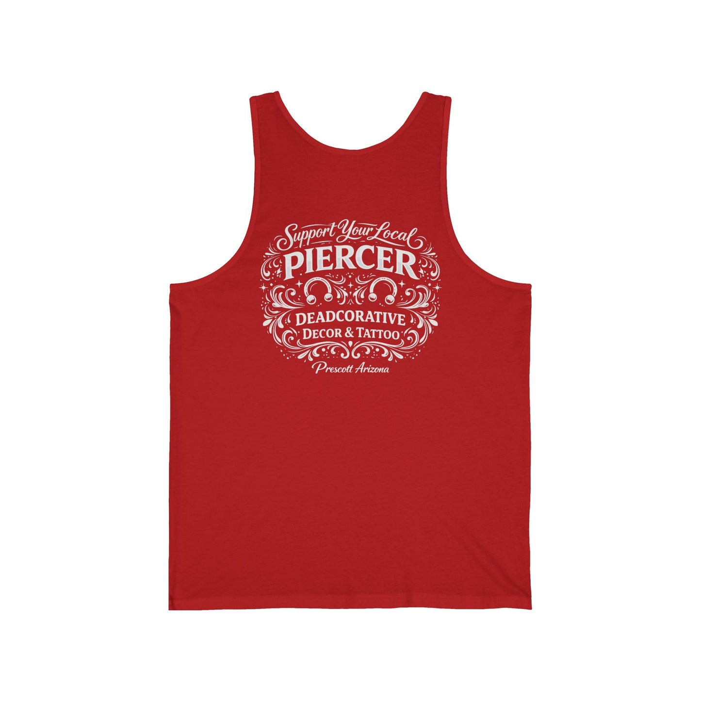 'Support Your Local Piercer" Tank Top — Deadcorative Graphic Tank Top