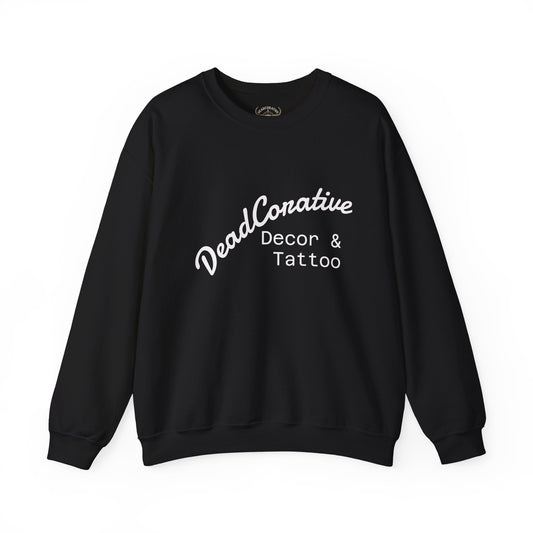 Crewneck Sweatshirt – "Deadcorative Decor & Tattoo" Minimal Script Logo