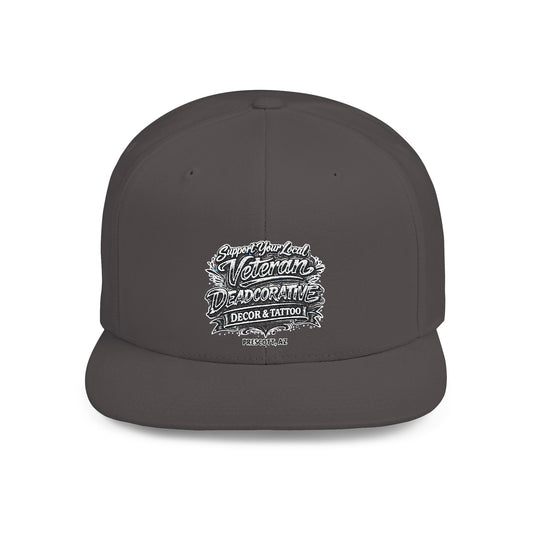 ‘Support Your Local Veteran’ Flat Bill Snapback Hat — Deadcorative SnapBack Cap