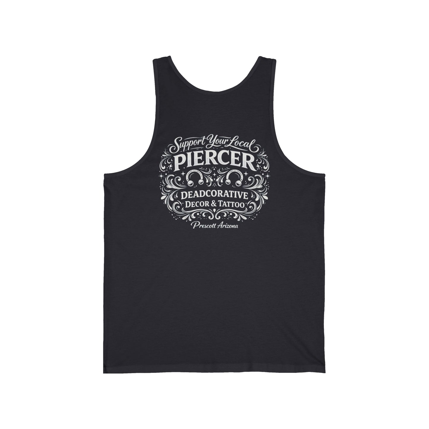'Support Your Local Piercer" Tank Top — Deadcorative Graphic Tank Top