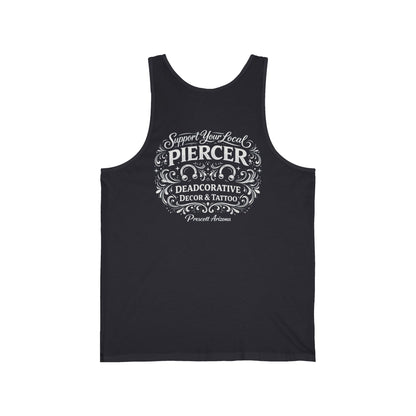 'Support Your Local Piercer" Tank Top — Deadcorative Graphic Tank Top