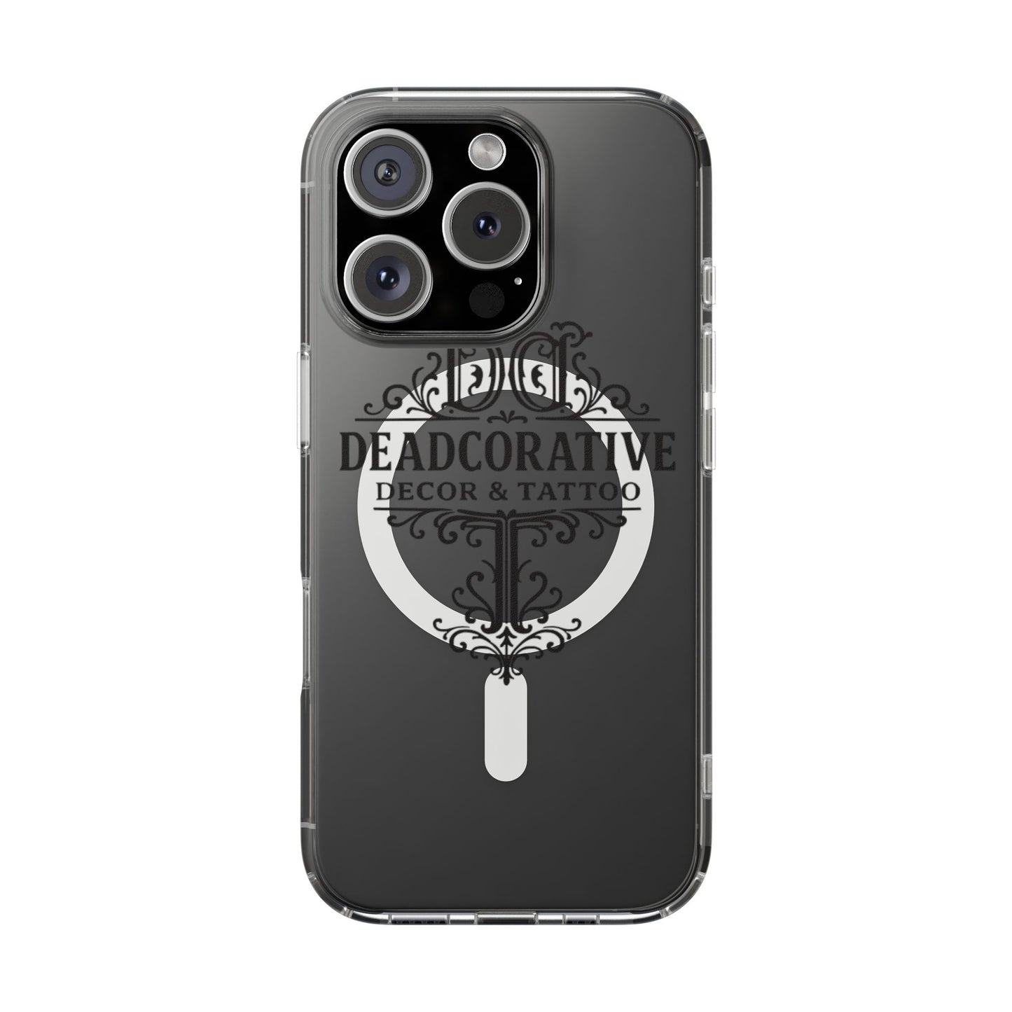 DeadCorative Logo Clear Magnetic Phone Case — Deadcorative Decor & Tattoo Logo