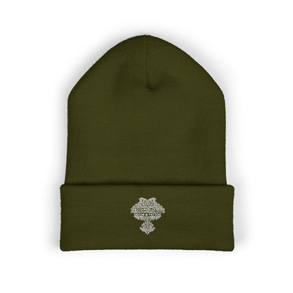 Embroidered 'Deadcorative' Classic Cuffed Beanie — Minimal Logo Knit Hat