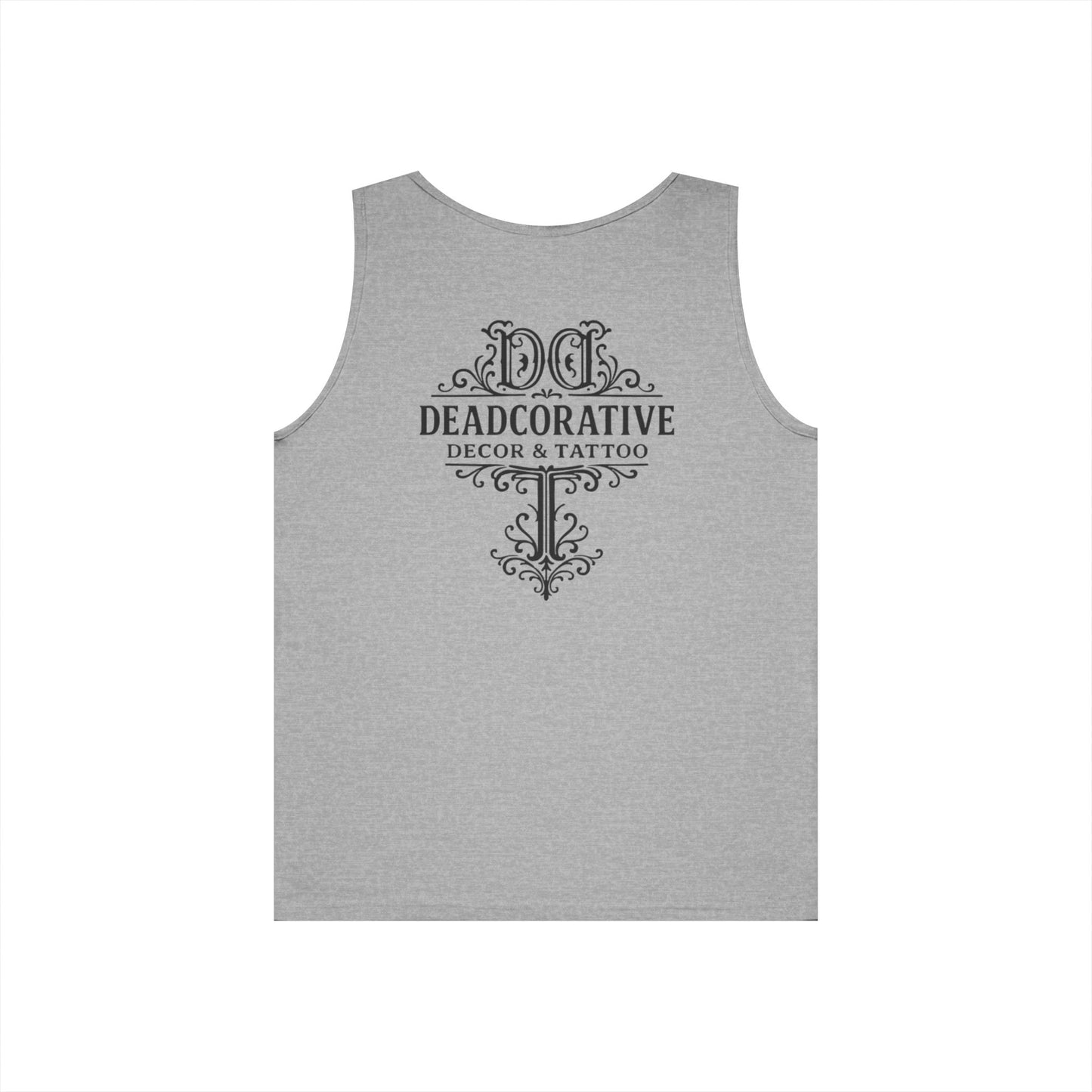 Deadcorative Logo Tank Top — "Deadcorative Decor & Tattoo" Chest & Back Print