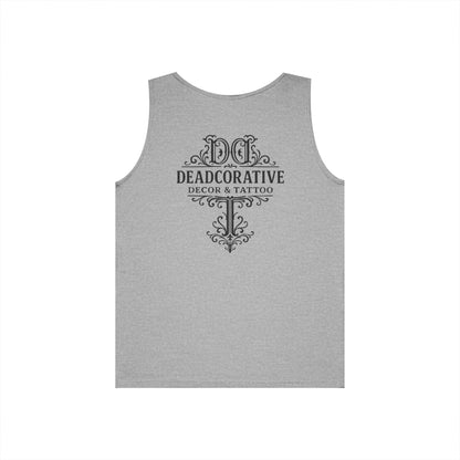 Deadcorative Logo Tank Top — "Deadcorative Decor & Tattoo" Chest & Back Print