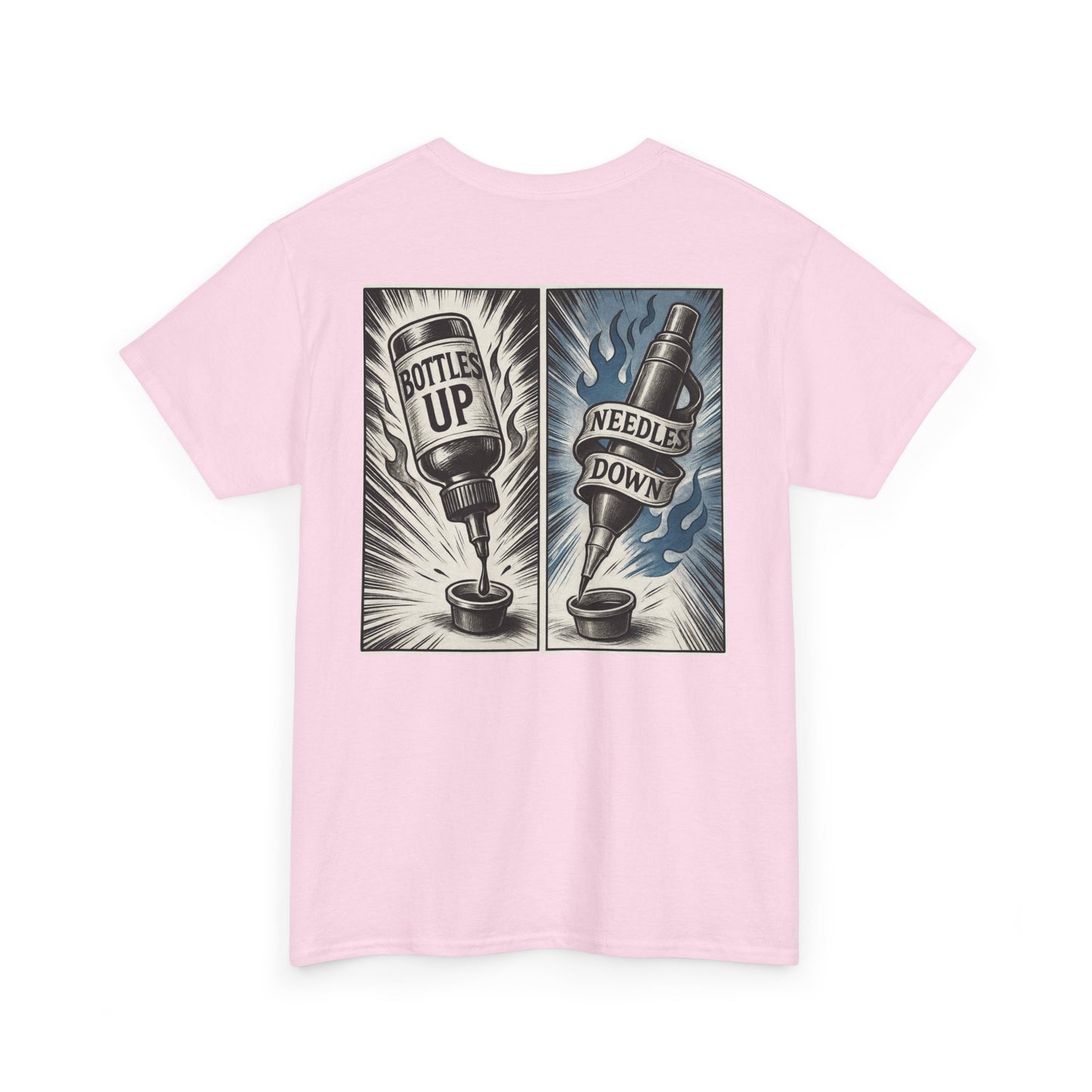 'Bottle Up / Needle Down'  Tee — Deadcorative Graphic T-Shirt