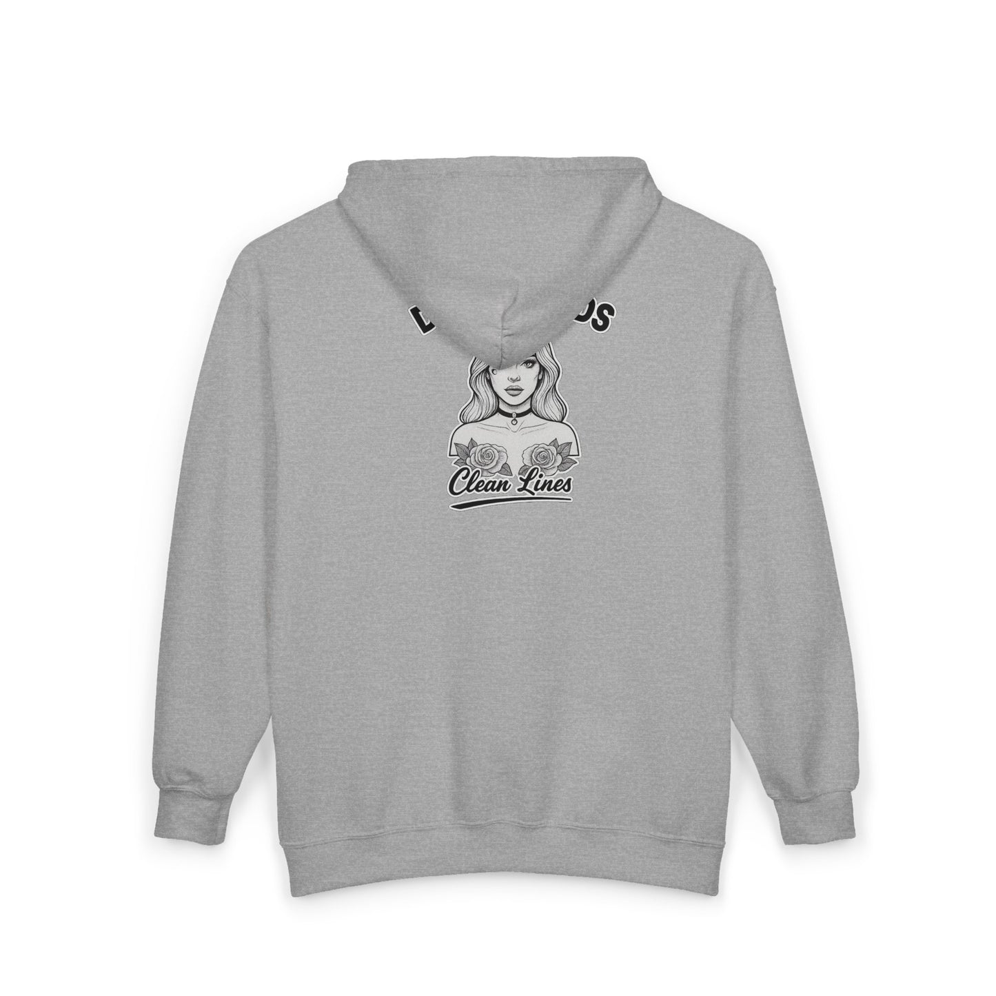 'Dirty Minds, Clean Lines' Zip Hoodie — DeadCorative Graphic Jacket