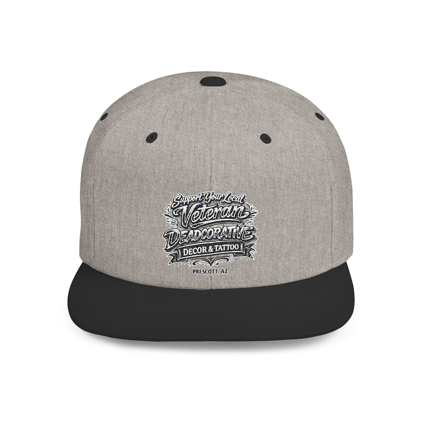‘Support Your Local Veteran’ Flat Bill Snapback Hat — Deadcorative SnapBack Cap