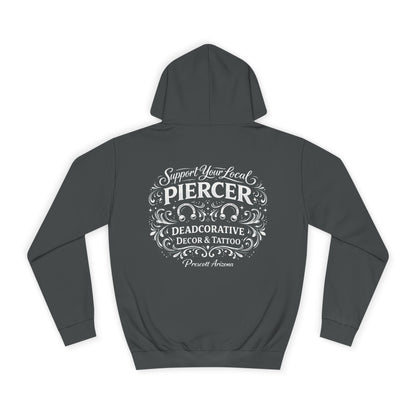 'Support Your Local Piercer' Hoodie — Deadcorative Graphic Pull-Over Hoodie