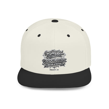 ‘Support Your Local Tattooer’ Snapback Hat — Deadcorative Flat Bill Cap