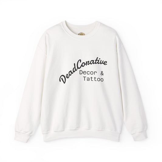 Crewneck Sweatshirt – "Deadcorative Decor & Tattoo" Minimal Script Logo