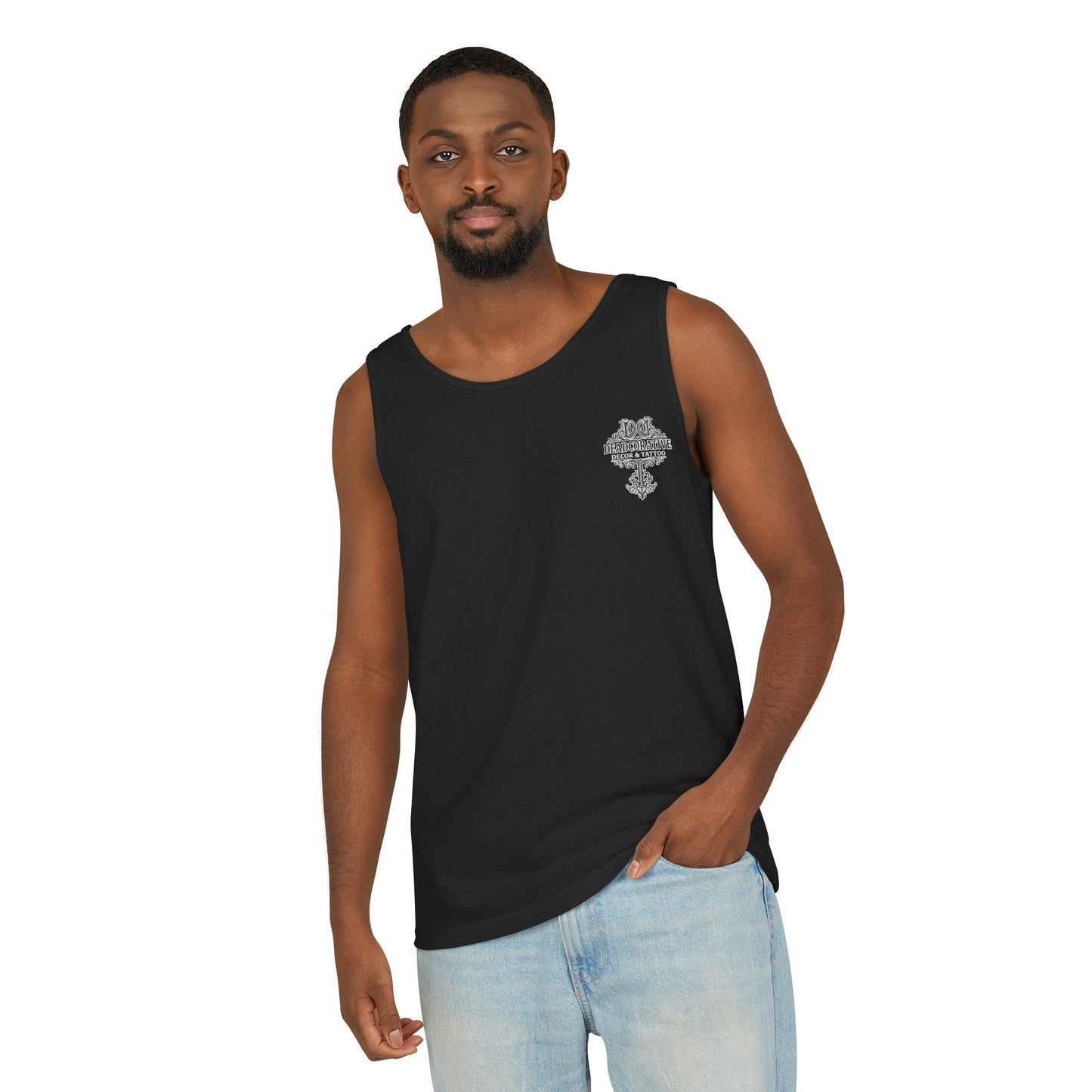'Bottle Up / Needle Down' Tank Top — Deadcorative Graphic Tank Top