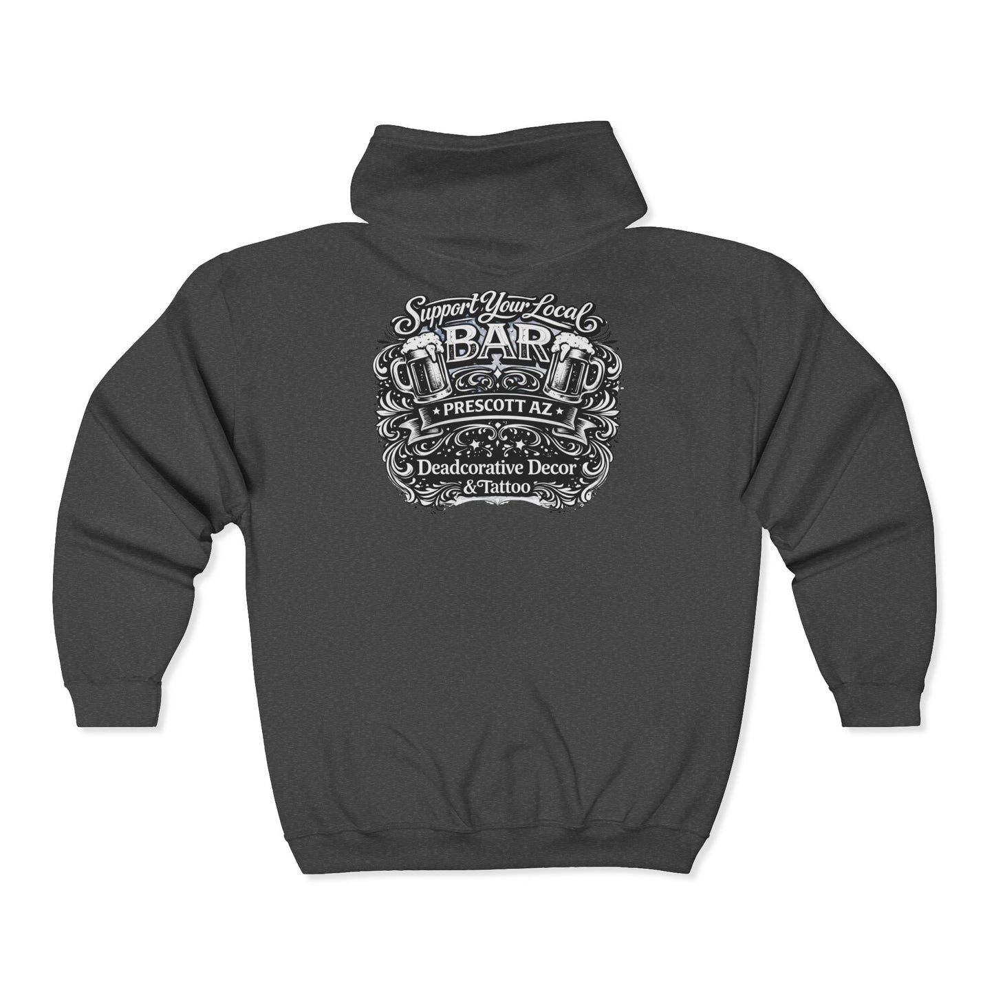'Support Your Local Bar' Full‑Zip Jacket — Deadcorative Graphic Full Zip-Up Jacket