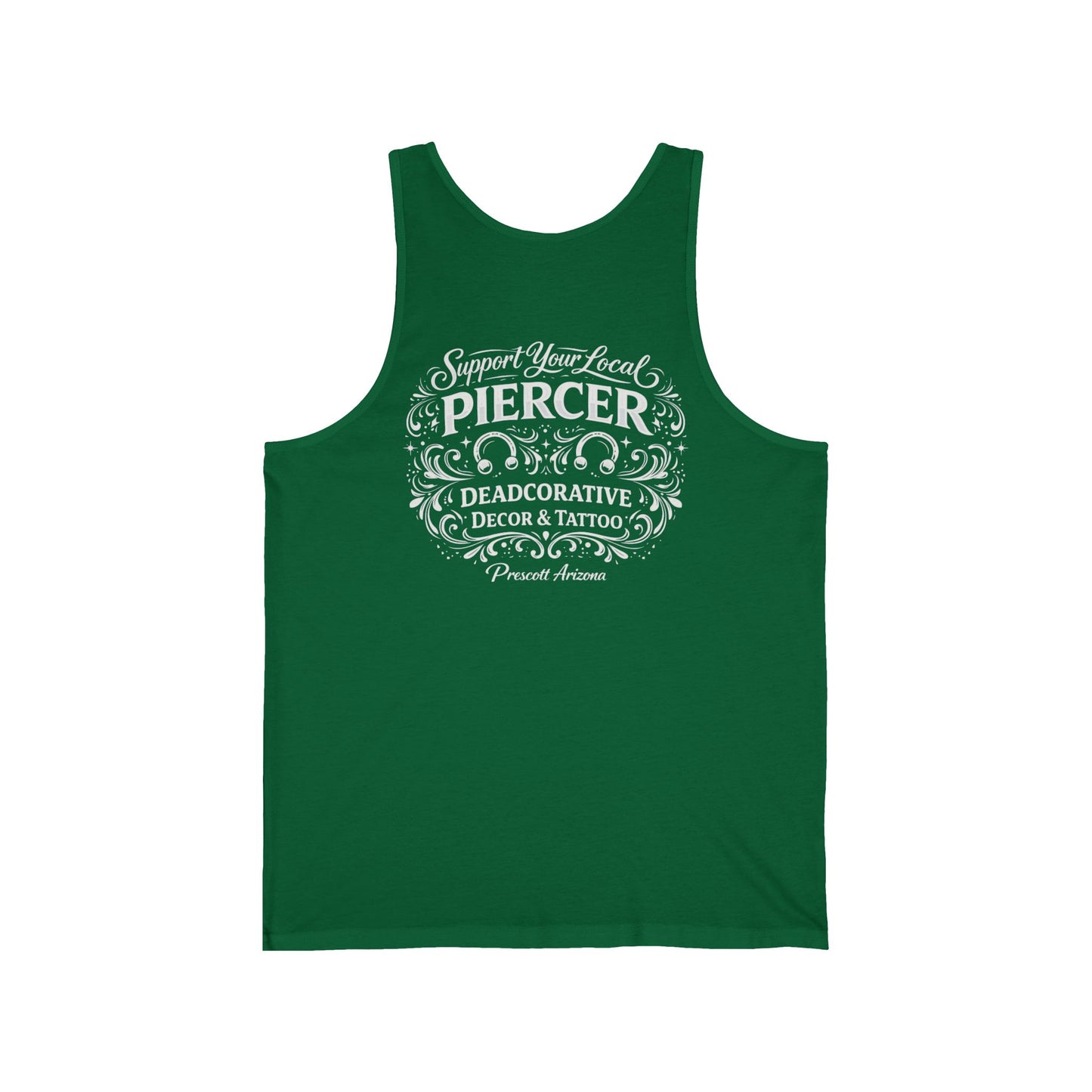 'Support Your Local Piercer" Tank Top — Deadcorative Graphic Tank Top