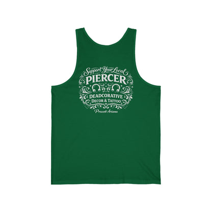 'Support Your Local Piercer" Tank Top — Deadcorative Graphic Tank Top