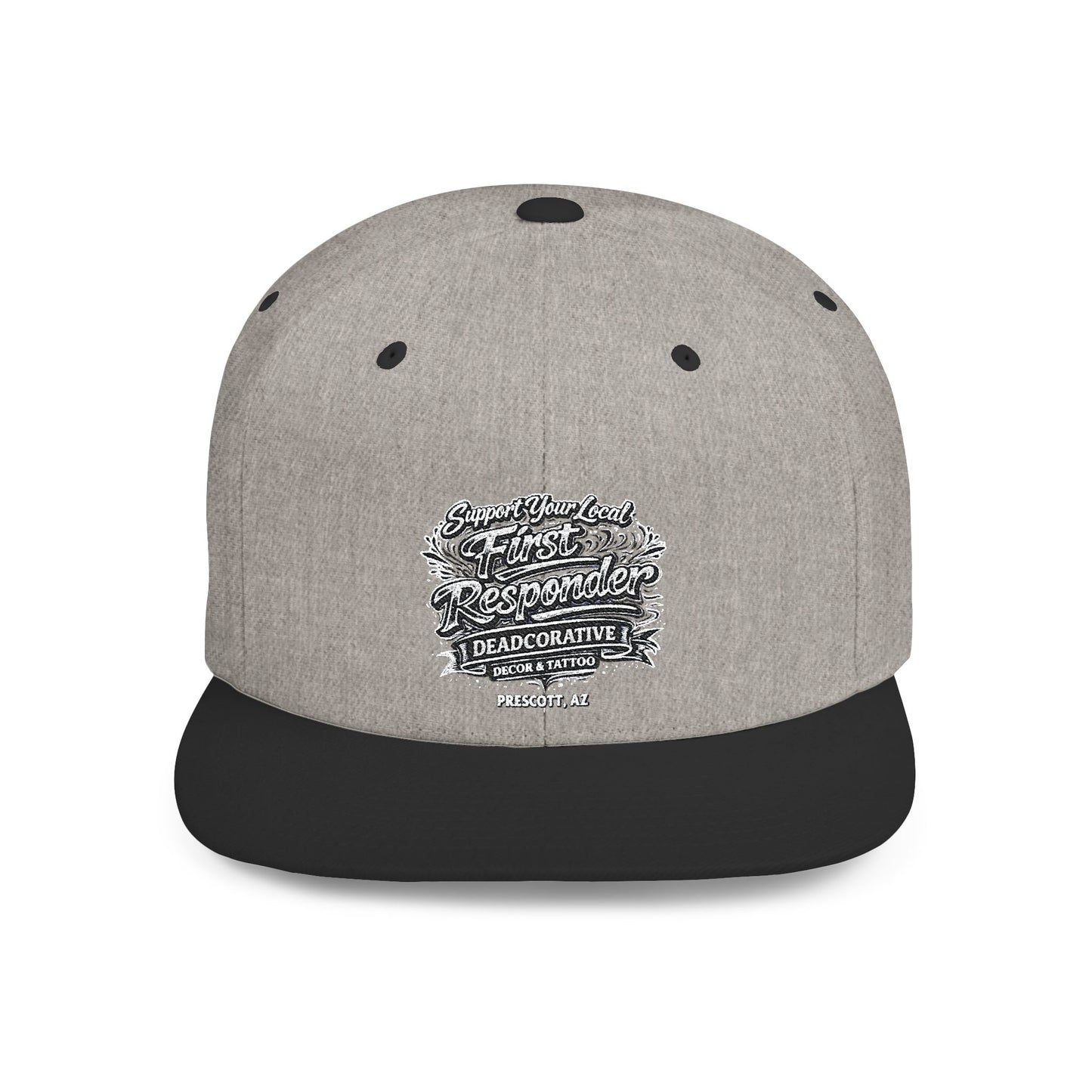 ‘Support Your Local First Responder’ Flat Bill Snapback Hat — Deadcorative SnapBack Cap