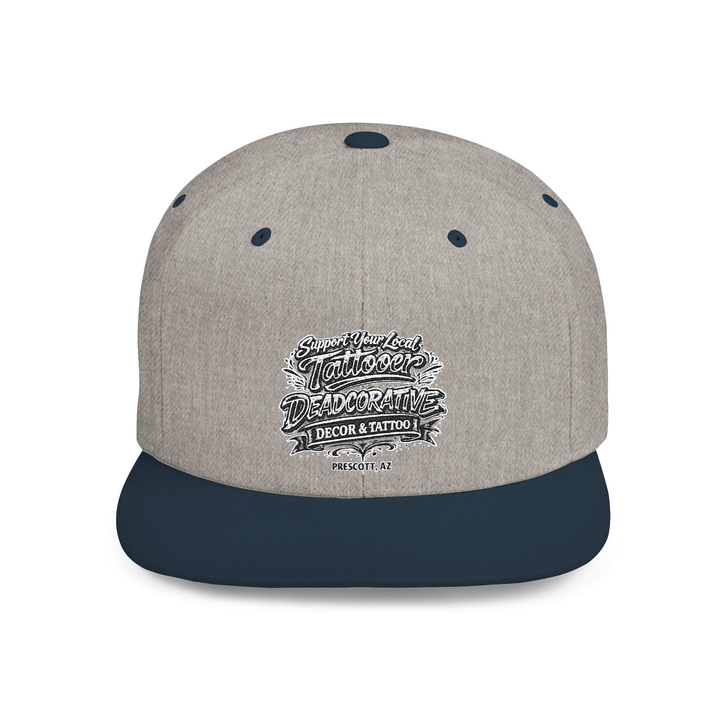‘Support Your Local Tattooer’ Snapback Hat — Deadcorative Flat Bill Cap
