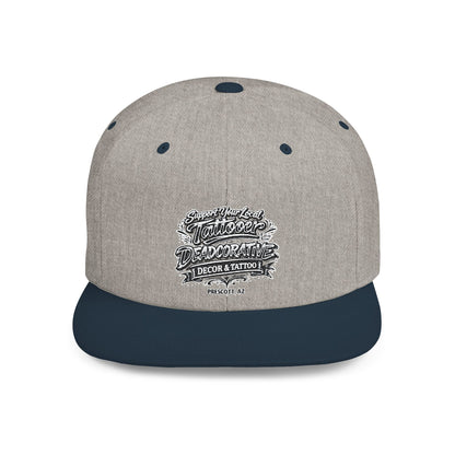 ‘Support Your Local Tattooer’ Snapback Hat — Deadcorative Flat Bill Cap