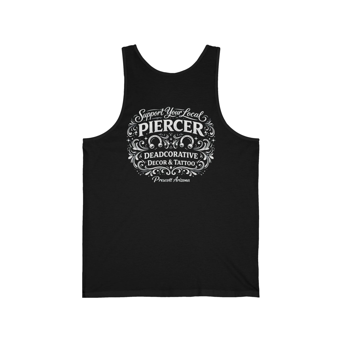 'Support Your Local Piercer" Tank Top — Deadcorative Graphic Tank Top
