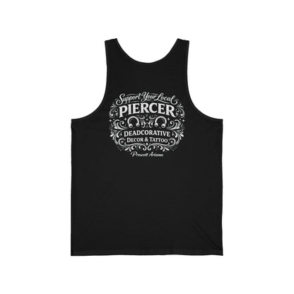 'Support Your Local Piercer" Tank Top — Deadcorative Graphic Tank Top