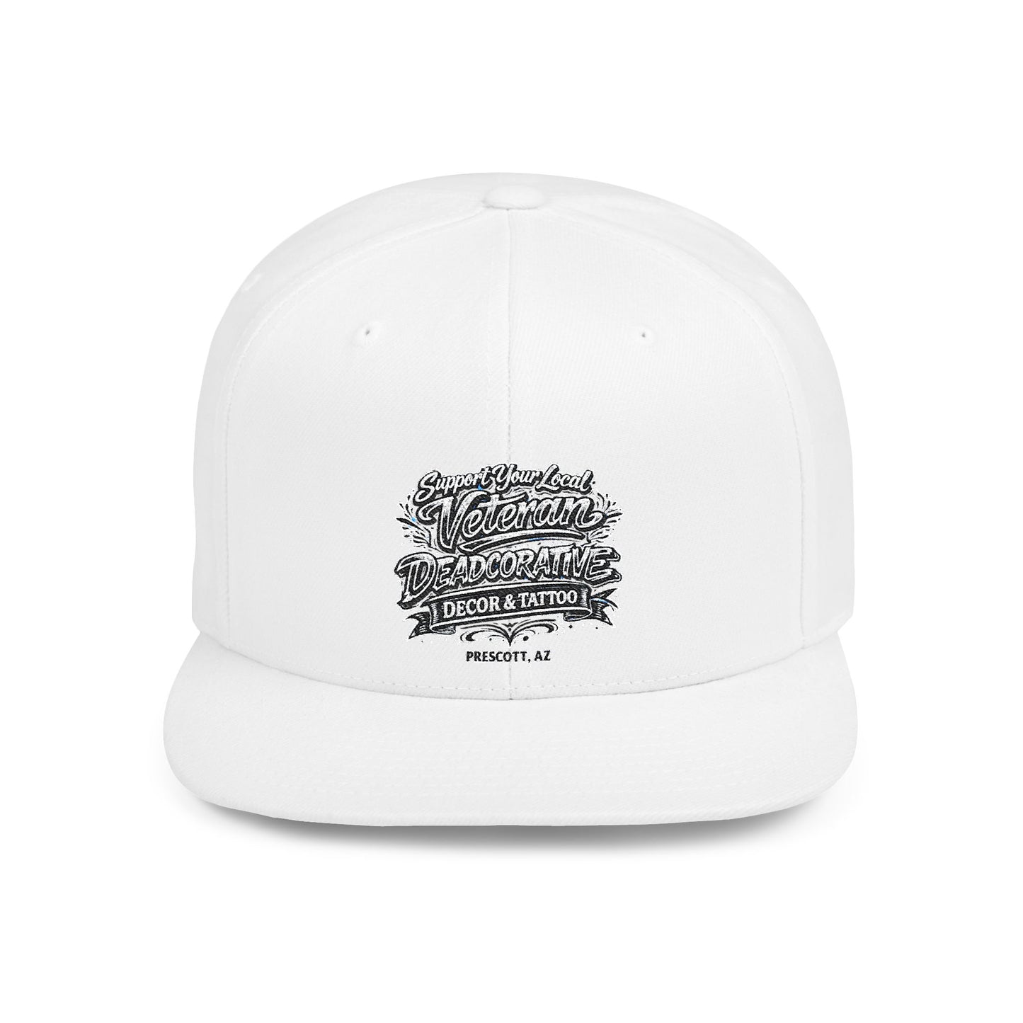 ‘Support Your Local Veteran’ Flat Bill Snapback Hat — Deadcorative SnapBack Cap