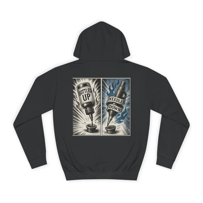 'Bottle Up / Needle Down' Pullover Hoodie - DeadCorative Graphic Hoodie