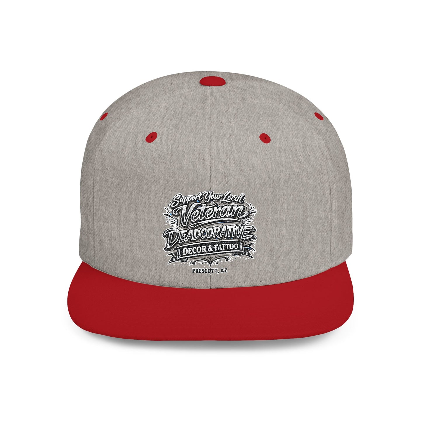 ‘Support Your Local Veteran’ Flat Bill Snapback Hat — Deadcorative SnapBack Cap