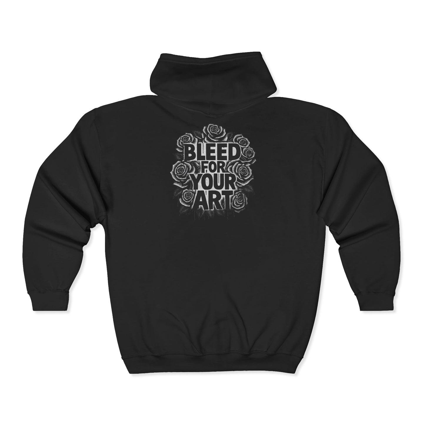 'Bleed For Your Art' Full-Zip Hoodie – DeadCorative Graphic Zip-Up Hoodie