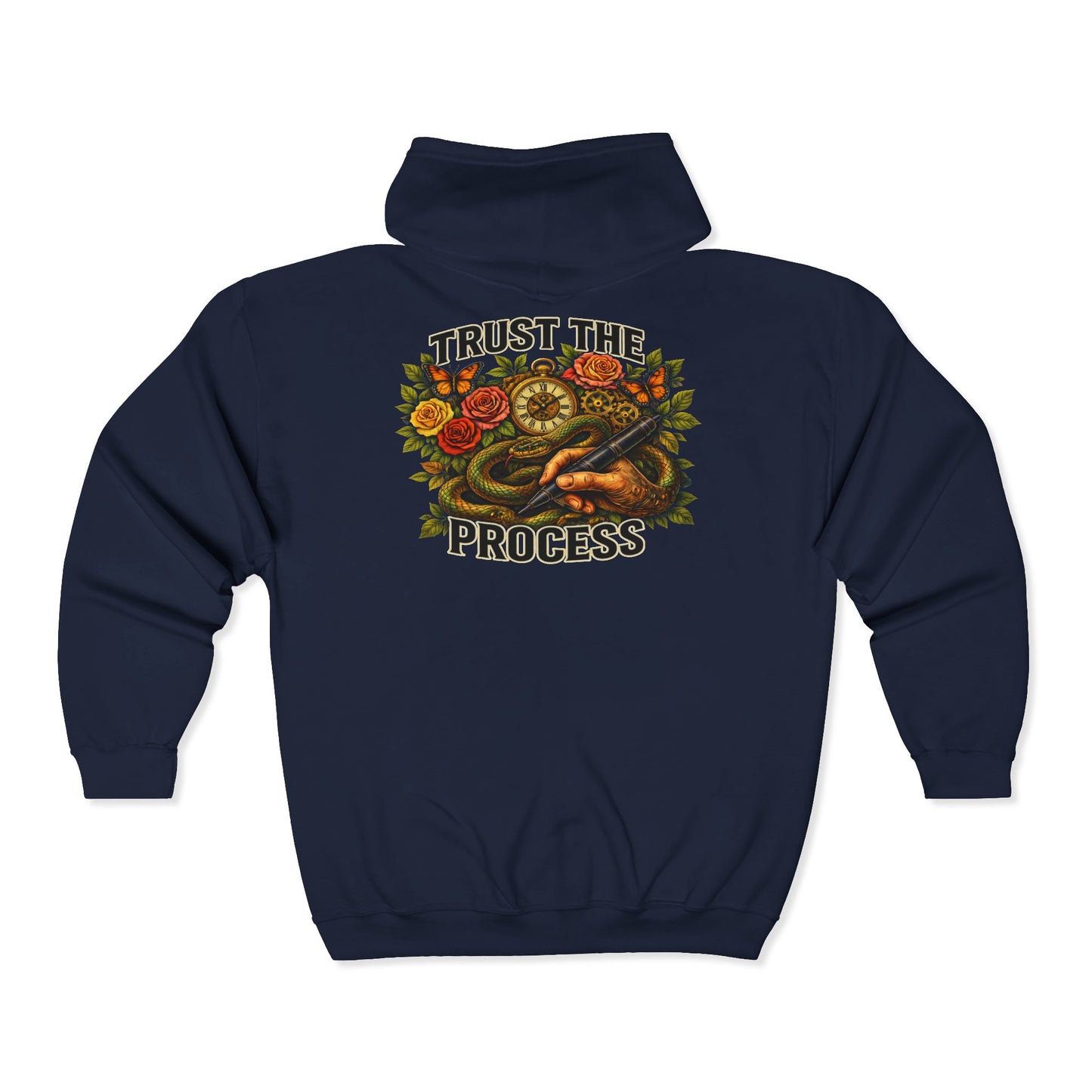 'Trust The Process' Zip Hoodie —  DeadCorative Graphic Zip Up Jacket