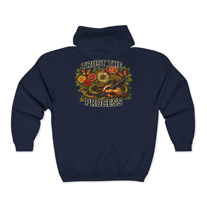 'Trust The Process' Zip Hoodie —  DeadCorative Graphic Zip Up Jacket