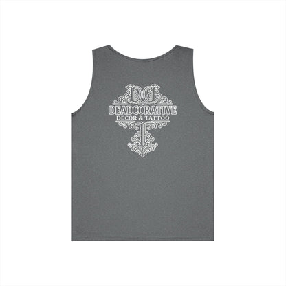 Deadcorative Logo Tank Top — "Deadcorative Decor & Tattoo" Chest & Back Print
