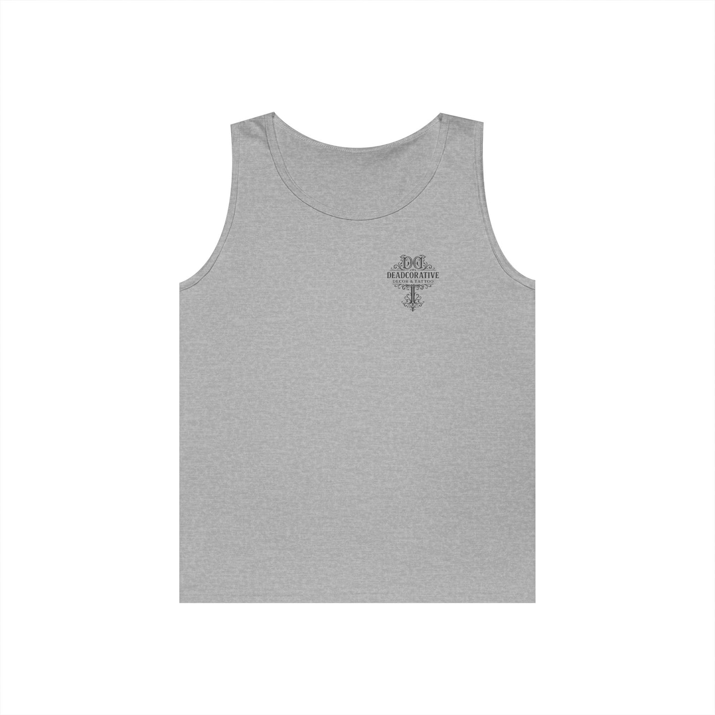 Deadcorative Logo Tank Top — "Deadcorative Decor & Tattoo" Chest & Back Print