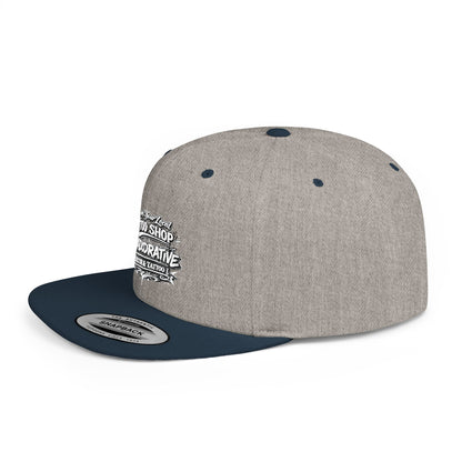 ‘Support Your Local Tattoo Shop’ Flat Bill SnapBack Hat - Deadcorative Graphic SnapBack