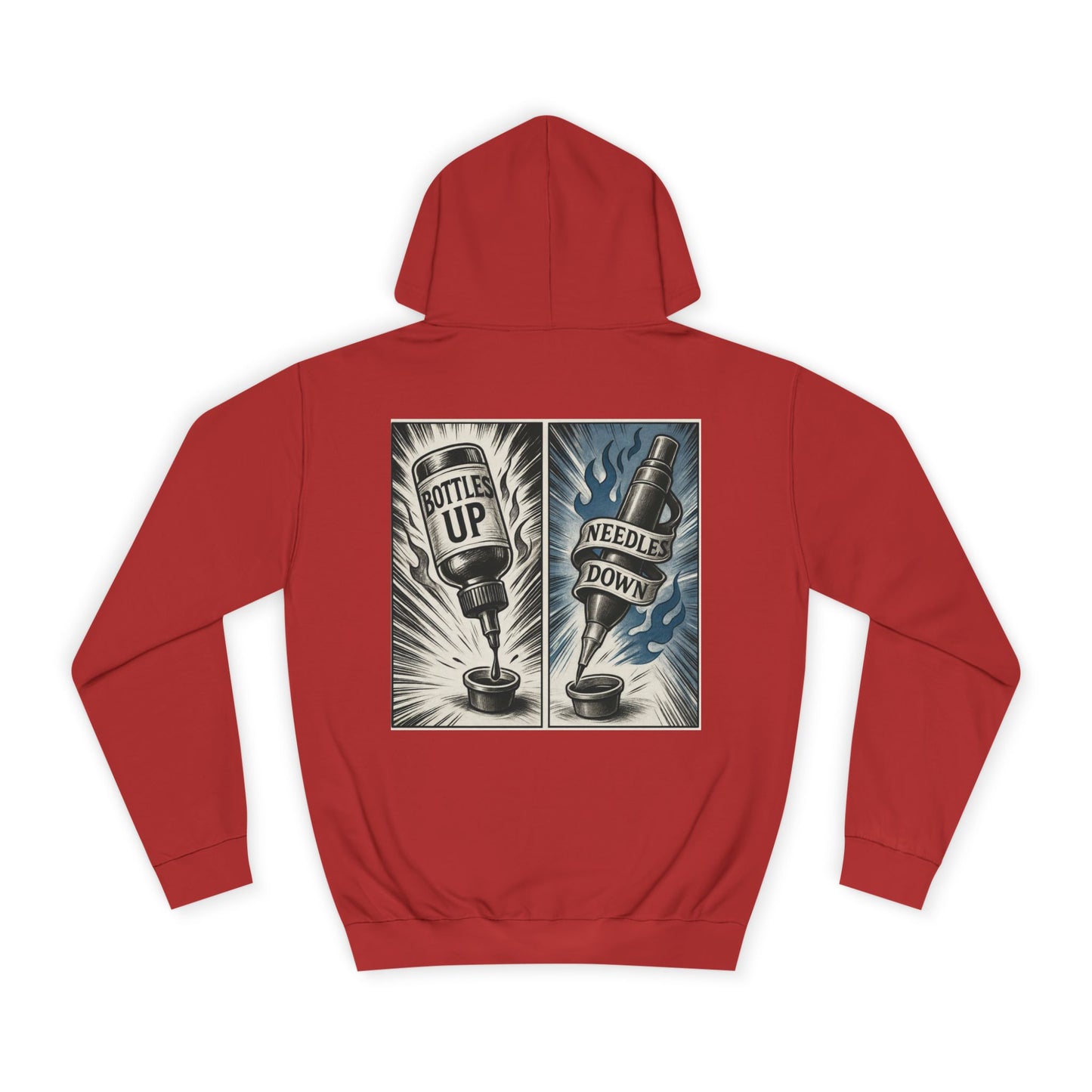 'Bottle Up / Needle Down' Pullover Hoodie - DeadCorative Graphic Hoodie