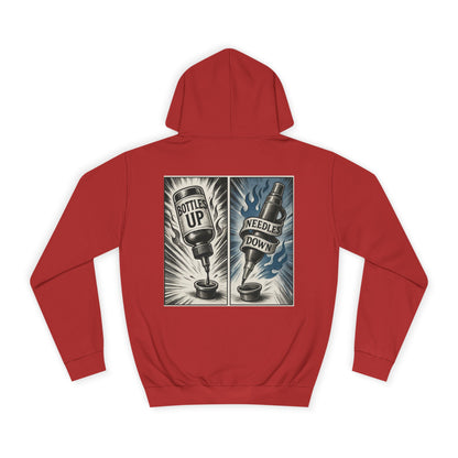 'Bottle Up / Needle Down' Pullover Hoodie - DeadCorative Graphic Hoodie