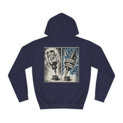 'Bottle Up / Needle Down' Pullover Hoodie - DeadCorative Graphic Hoodie