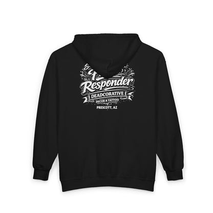 'Support Your Local First Responder' Zip-Up Hoodie — Deadcorative Graphic Full-Zip Jacket