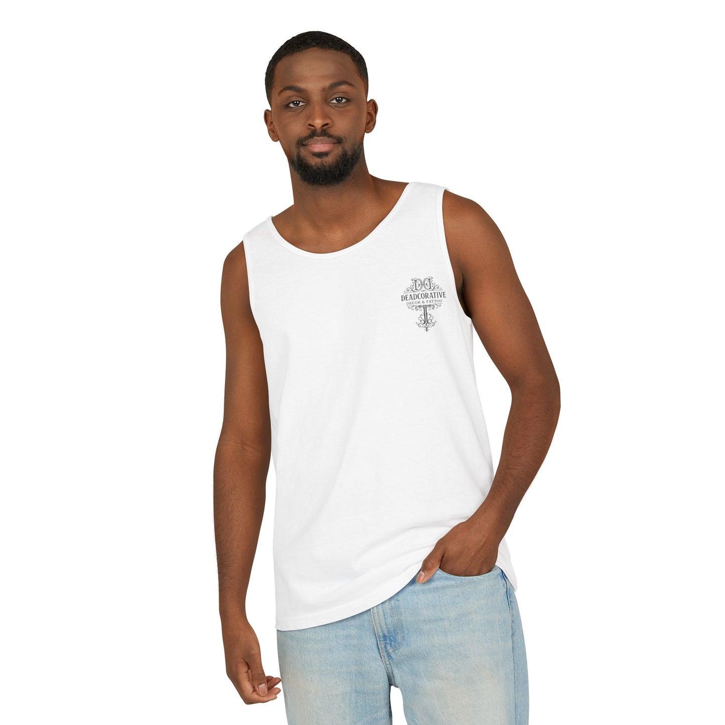 'Bottle Up / Needle Down' Tank Top — Deadcorative Graphic Tank Top