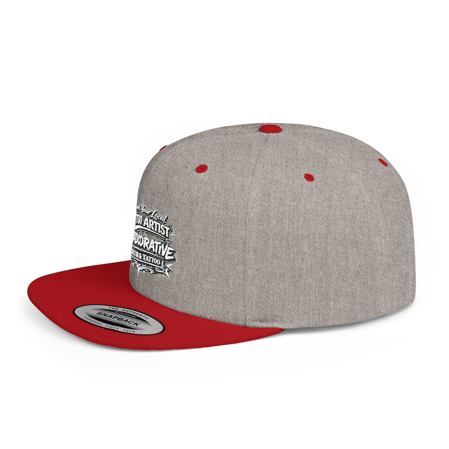 ‘Support Your Local Tattoo Artist’ Snapback Hat — Deadcorative Flat Bill SnapBack Hat