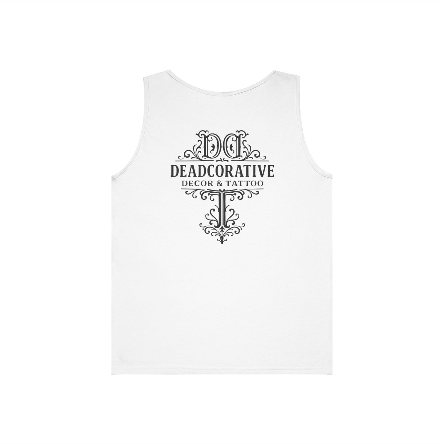 Deadcorative Logo Tank Top — "Deadcorative Decor & Tattoo" Chest & Back Print