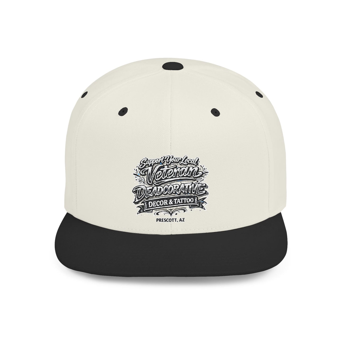 ‘Support Your Local Veteran’ Flat Bill Snapback Hat — Deadcorative SnapBack Cap