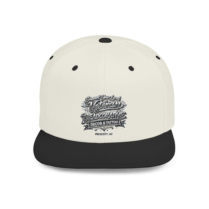 ‘Support Your Local Veteran’ Flat Bill Snapback Hat — Deadcorative SnapBack Cap