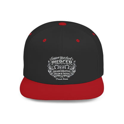 ‘Support Your Local Piercer’ Snapback Hat - Deadcorative Flat Bill SnapBack Hat