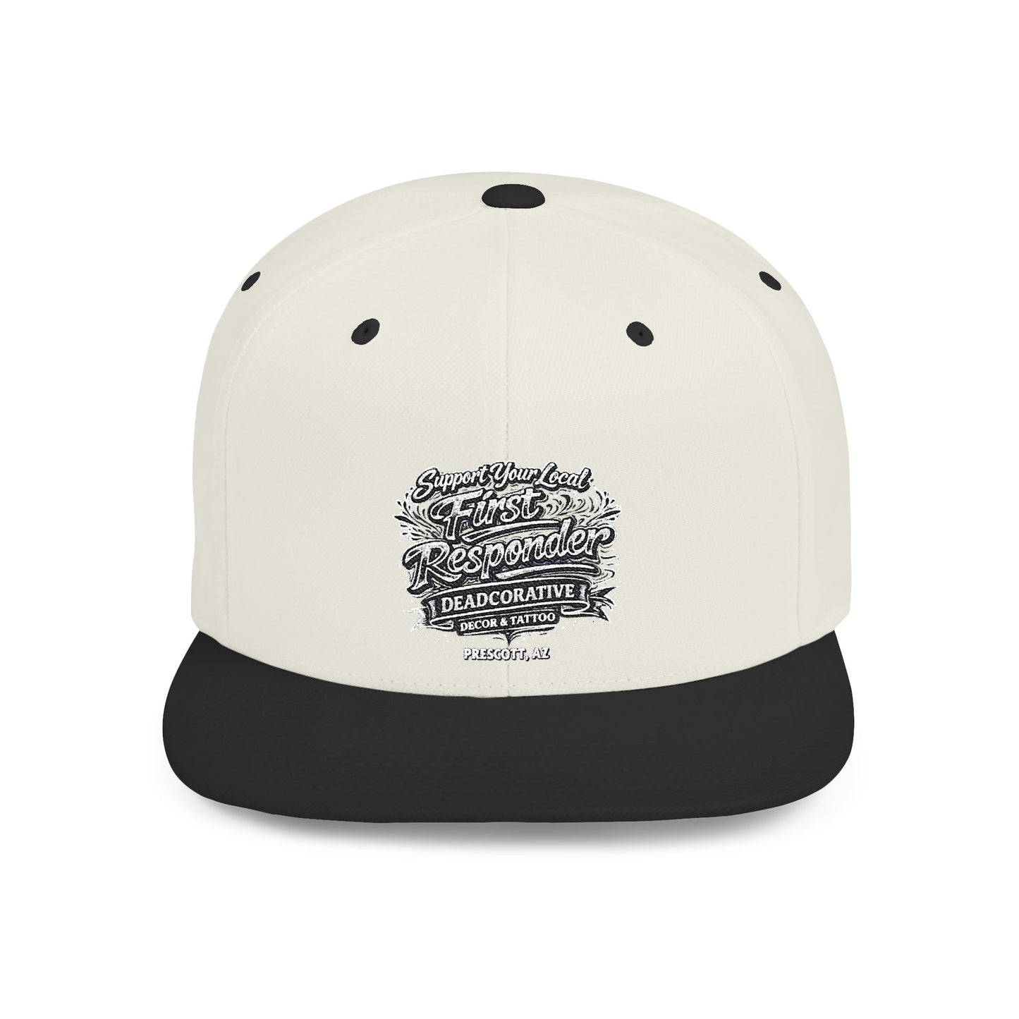 ‘Support Your Local First Responder’ Flat Bill Snapback Hat — Deadcorative SnapBack Cap