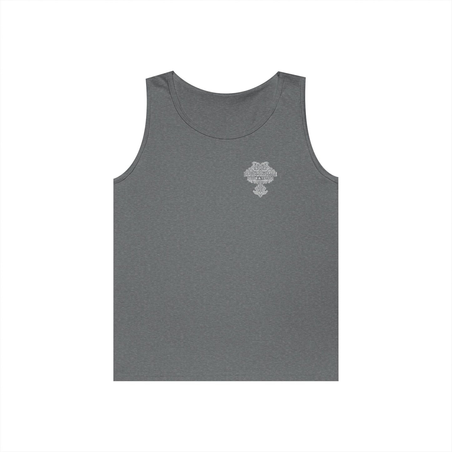 Deadcorative Logo Tank Top — "Deadcorative Decor & Tattoo" Chest & Back Print