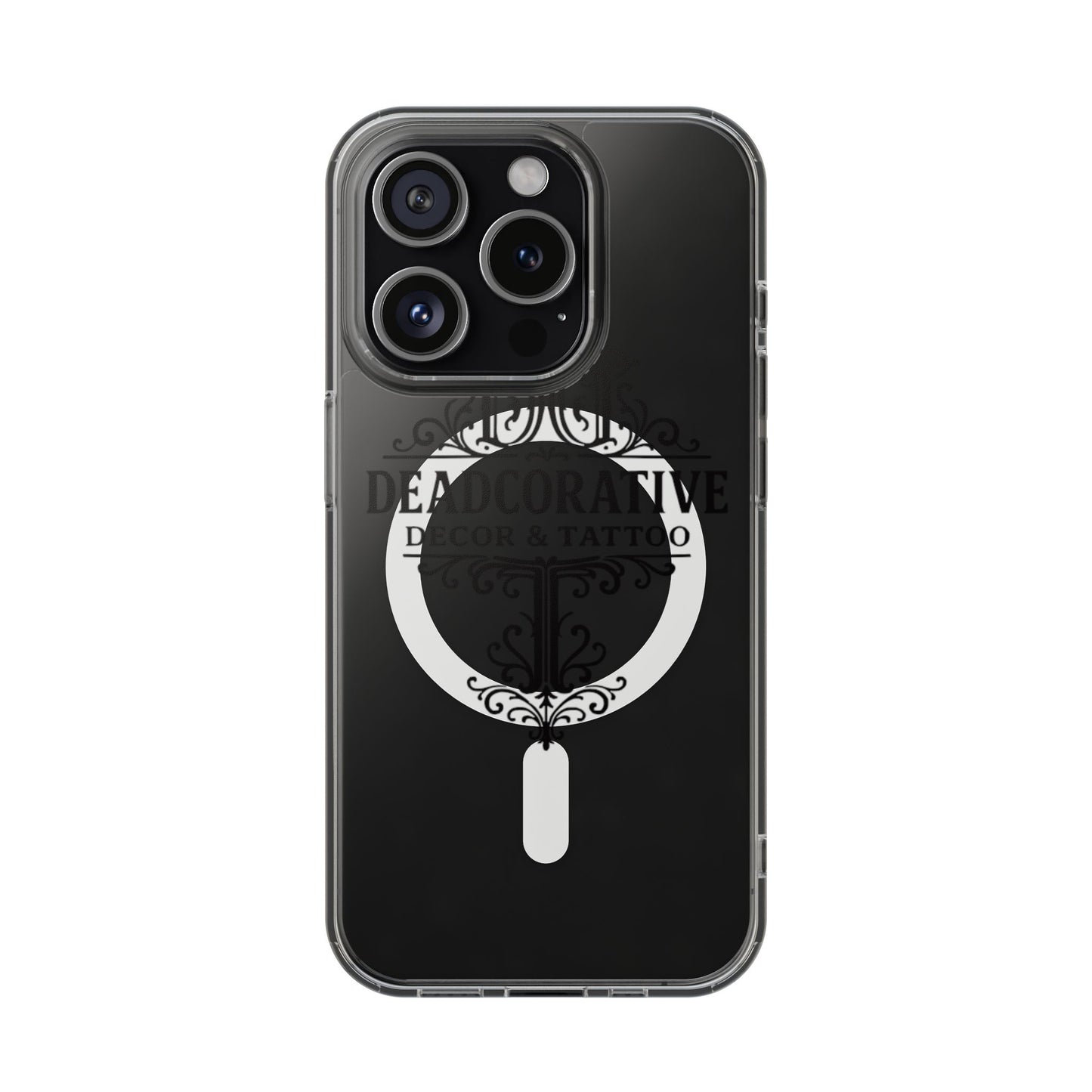 DeadCorative Logo Clear Magnetic Phone Case — Deadcorative Decor & Tattoo Logo