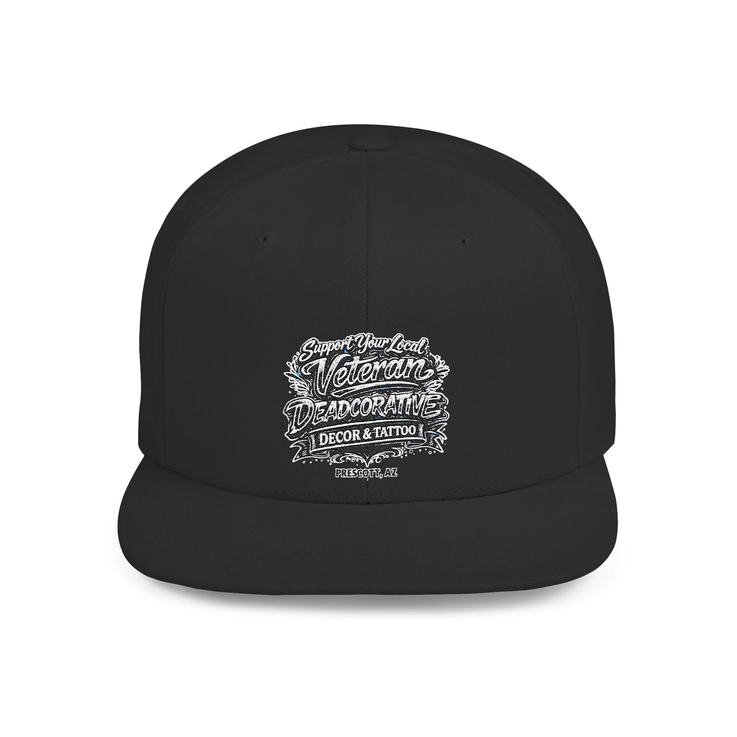 ‘Support Your Local Veteran’ Flat Bill Snapback Hat — Deadcorative SnapBack Cap