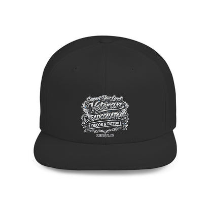 ‘Support Your Local Veteran’ Flat Bill Snapback Hat — Deadcorative SnapBack Cap