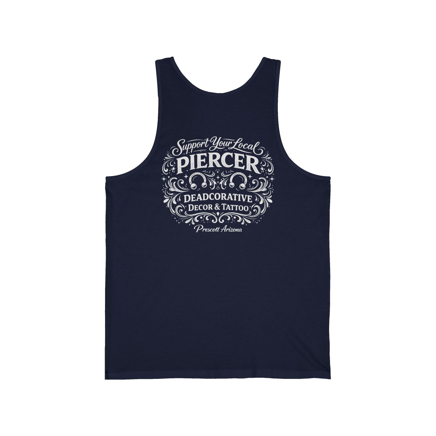 'Support Your Local Piercer" Tank Top — Deadcorative Graphic Tank Top