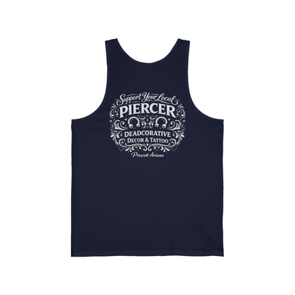 'Support Your Local Piercer" Tank Top — Deadcorative Graphic Tank Top